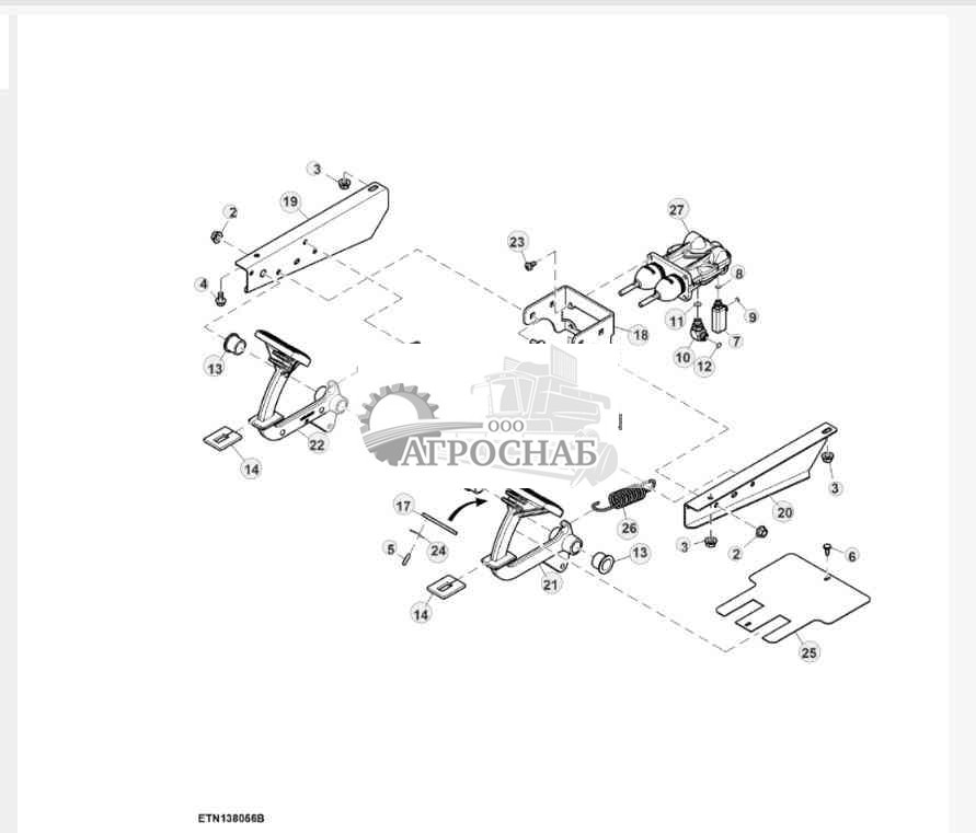 Brake Pedals Assembly W Interlock, ProDrive™ ( 20 Bar ) 